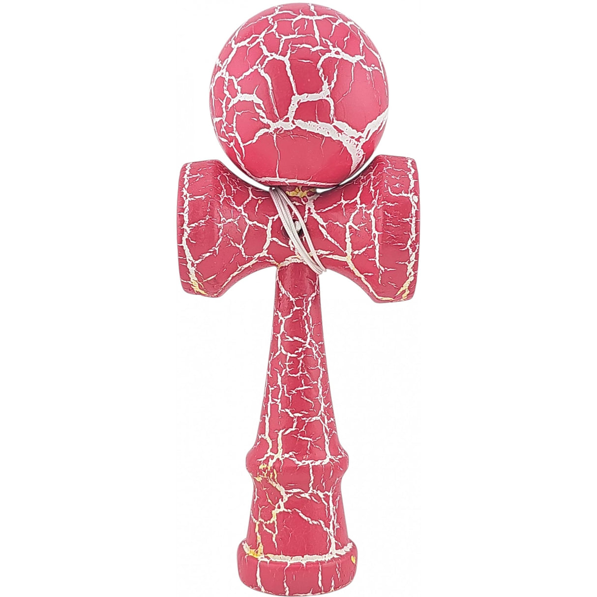 Kendama X Originala, Profesionala, Flippy, Cracked, din Lemn, 18 cm, Roz Aprins/Alb - vivimall.ro