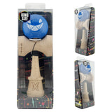 Kendama X Originala, Profesionala, Vivimall, Crazy Smile, Super Sticky cu Cupe Mari KING SIZE V3, Gaura in Baza, Rulment Metalic, din lemn 18 cm, Ata 62/65 cm, Special Albastru - vivimall.ro