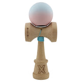 Kendama X Originala, Profesionala, Vivimall, Cupe Mari KING SIZE V3, Rubber Grip, Gaura in Baza, Rulment Metalic, din lemn 18 cm, Ata 55 cm, Gradient Albastru deschis/Roz - vivimall.ro