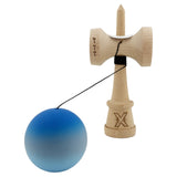 Kendama X Originala, Profesionala, Vivimall, Cupe Mari KING SIZE V3, Rubber Grip, Gaura in Baza, Rulment Metalic, din lemn 18 cm, Ata 55 cm, Gradient Albastru/Gri/Albastru deschis - vivimall.ro