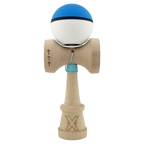 Kendama X Originala, Profesionala, Vivimall, Big Cups V3, Rubber Grip model albastru/negru/alb - vivimall.ro