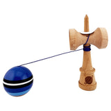 Kendama X Originala, Profesionala, Vivimall, SATURN Blue Planet, Super Sticky cu Cupe Mari KING SIZE V3, Gaura in Baza, Rulment Metalic, din lemn 18 cm, Ata 62/65 cm, Albastru - vivimall.ro