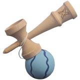 Kendama X Originala, Profesionala, Flippy, Rubber Grip, din Lemn, 18 cm, Albastru deschis - vivimall.ro