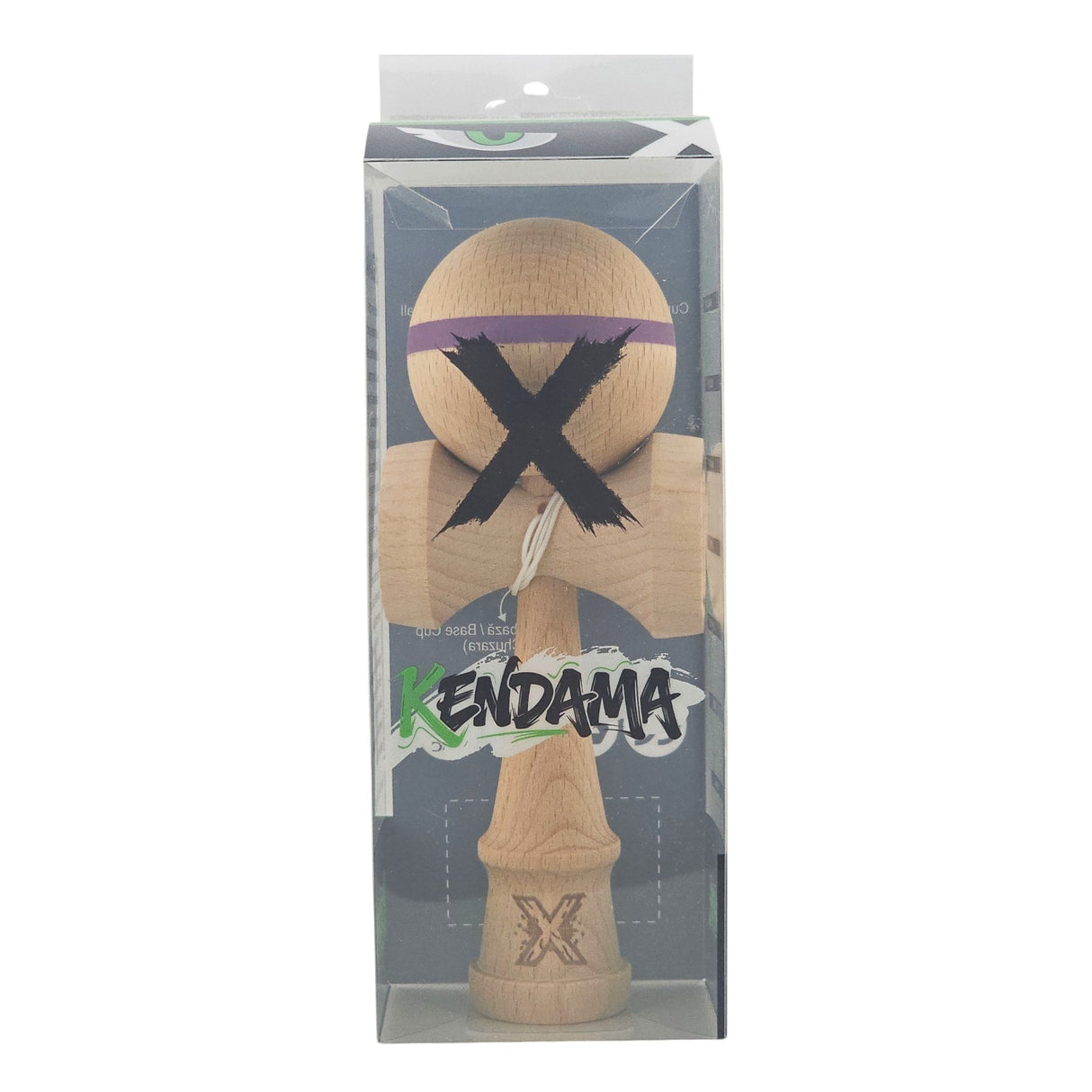 Kendama X Originală, Profesională, Flippy, din Lemn, 18 cm, Dunga Mov - vivimall.ro