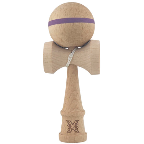 Kendama X Originală, Profesională, Flippy, din Lemn, 18 cm, Dunga Mov - vivimall.ro