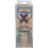 Kendama X Originala, Profesionala, Vivimall, din Lemn, 18 cm, Special, Model cu Dunga, Albastru - vivimall.ro
