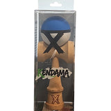 Kendama X Originala, Profesionala din Lemn, 18 cm, Rubber Grip, Albastru/Negru/Alb - vivimall.ro