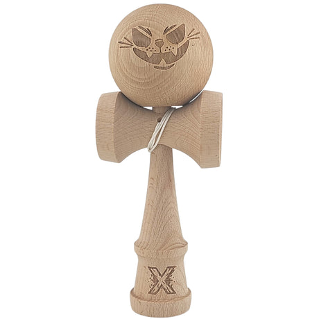 Kendama X Originala, Profesionala, Vivimall, din Lemn, 18 cm, Special, Crazy Cat, Lemn - vivimall.ro