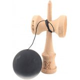 Kendama X Originala, Profesionala, Flippy, Big Cups V2, Rubber Grip cu Cupe Mari, Rulment Metalic cu Ata 55 cm,-Gradient Alb/Negru - vivimall.ro
