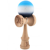 Kendama X Originala, Profesionala, Vivimall, Big Cups V2, Rubber Grip cu Cupe Mari, Rulment Metalic cu Ata 55 cm, Gradient Albastru/Alb/Negru - vivimall.ro