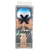 Kendama X Originala, Profesionala, Vivimall, Big Cups V2, Rubber Grip cu Cupe Mari, Rulment Metalic cu Ata 55 cm, Gradient Albastru/Alb/Negru - vivimall.ro