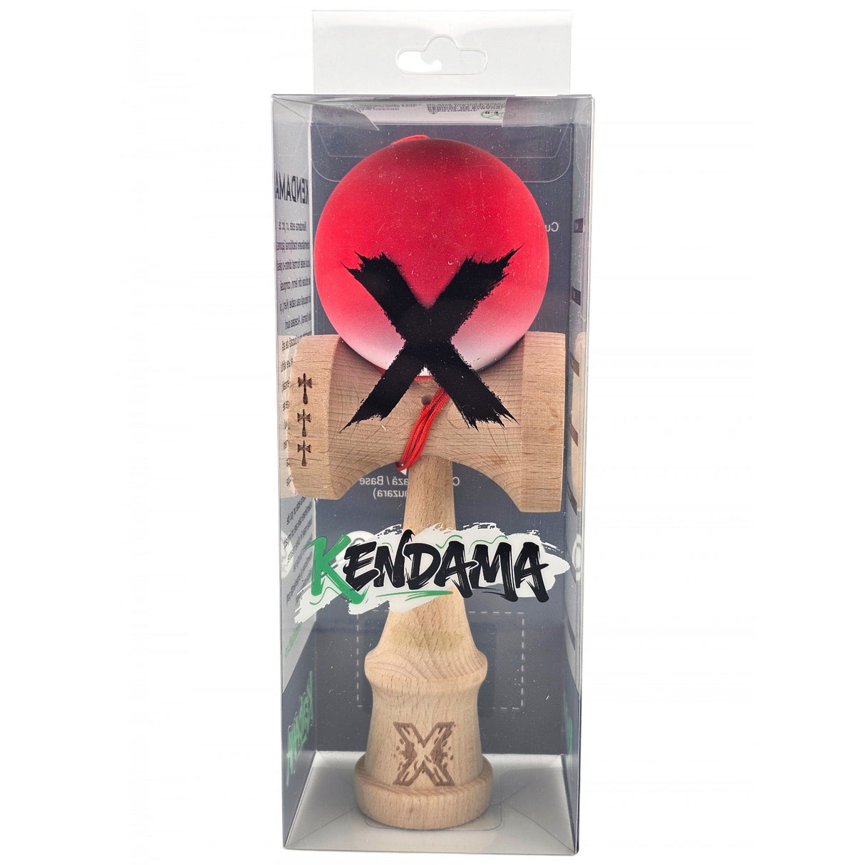 Kendama X Originala, Profesionala, Vivimall, Big Cups V2, Rubber Grip cu Cupe Mari, Rulment Metalic cu Ata 55 cm,-Gradient Rosu/Alb - vivimall.ro