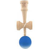 Kendama X Originala, Profesionala din Lemn, Rubber Grip, 18 cm, Albastru/Alb - vivimall.ro