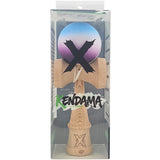 Kendama X Originala, Profesionala, Flippy, din Lemn, Rubber Grip, 18 cm, Albastru/Alb/Violet- - vivimall.ro