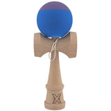Kendama X Originala, Profesionala, Vivimall, din Lemn, Rubber Grip, 18 cm, Albastru/Mov - vivimall.ro