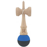 Kendama X Originala, Profesionala, Flippy, din Lemn, Rubber Grip, 18 cm, Albastru/Negru - vivimall.ro