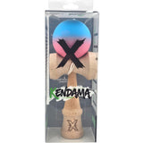 Kendama X Originala, Profesionala, Flippy, din Lemn, Rubber Grip, 18 cm, Albastru/Roz - vivimall.ro