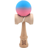 Kendama X Originala, Profesionala, Flippy, din Lemn, Rubber Grip, 18 cm, Albastru/Roz - vivimall.ro