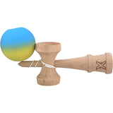Kendama X Originala, Profesionala, Flippy, 18 cm, Profesionala, +9 Ani, din Lemn, Gradient Galben/Albastru - vivimall.ro