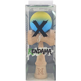 Kendama X Originala, Profesionala, Flippy, 18 cm, Profesionala, +9 Ani, din Lemn, Gradient Galben/Albastru - vivimall.ro