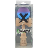 Kendama X Originala, Profesionala, Flippy, din Lemn, Rubber Grip, 18 cm, Gradient Violet/Albastru - vivimall.ro