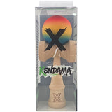 Kendama X Originala, Profesionala, Flippy, din Lemn, Rubber Grip, 18 cm,Rosu/Galben/Albastru - vivimall.ro