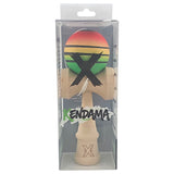 Оригинална играчка Kendama X, професионална дървена, гумена дръжка, 18 см, червена/жълта/зелена