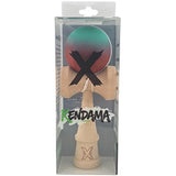 Kendama X Originala, Profesionala, Flippy, din Lemn, Rubber Grip, 18 cm, Rosu/Verde - vivimall.ro