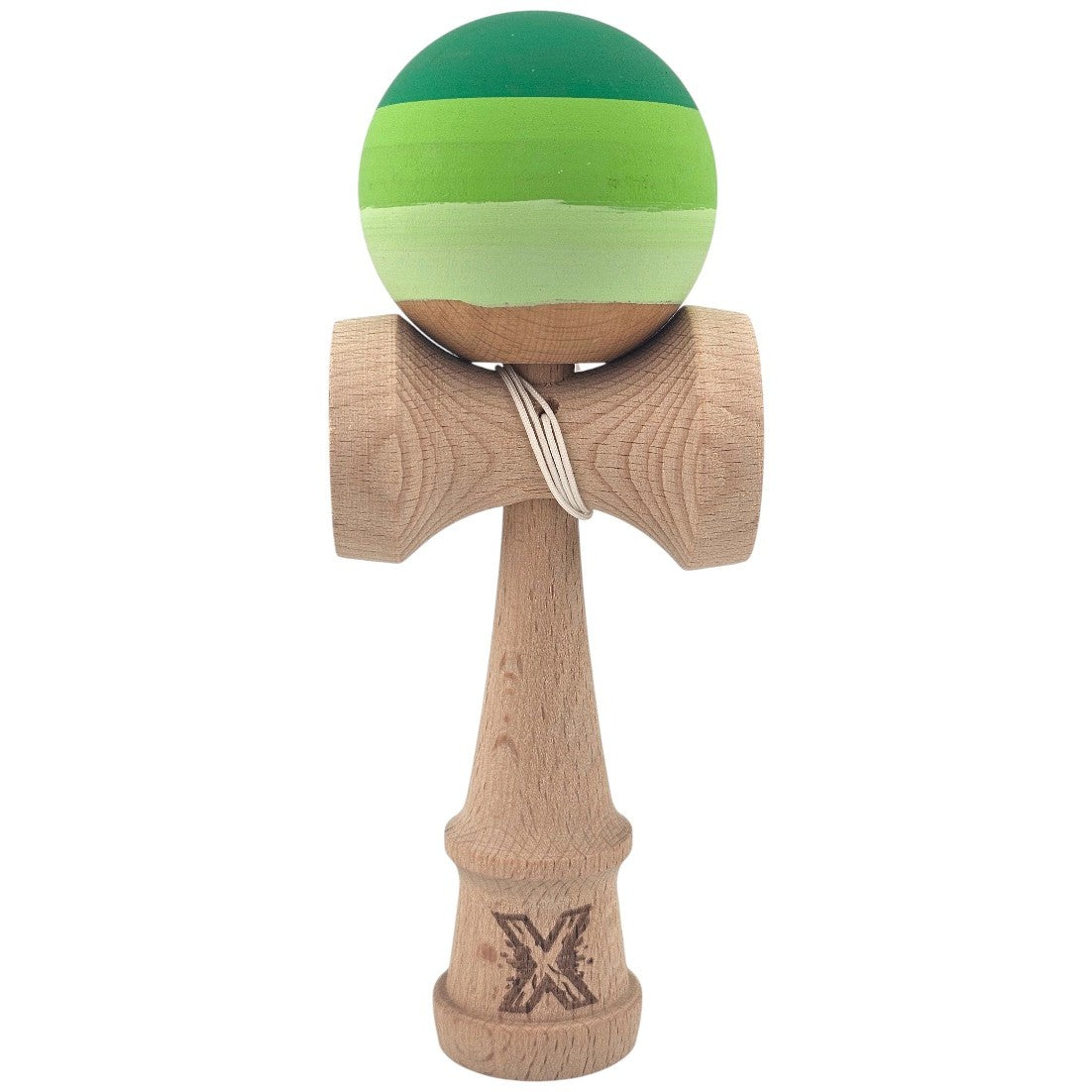Оригинална играчка Kendama X, професионална дървена, гумена дръжка, 18 см, зелена в 3 цвята