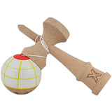 Kendama X Originala, Profesionala, Vivimall, din Lemn, Super Sticky, 18 cm, Alb/Galben/Rosu - vivimall.ro