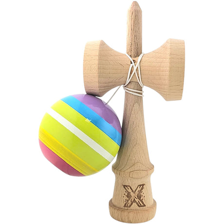 Kendama X Originala, Profesionala, Flippy, din Lemn, Super Sticky, 18 cm, Multicolor - vivimall.ro