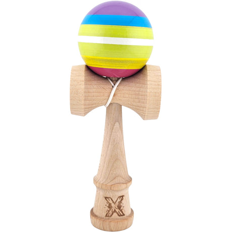 Kendama X Originala, Profesionala, Flippy, din Lemn, Super Sticky, 18 cm, Multicolor - vivimall.ro