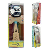 Kendama X Originala, Profesionala, Vivimall, DRAGON Series, Super Sticky cu Cupe Mari King Size V3, Rulment Metalic si Gaura in Baza, din Lemn 18 cm, Ata 55 cm, Albastru/Negru - vivimall.ro