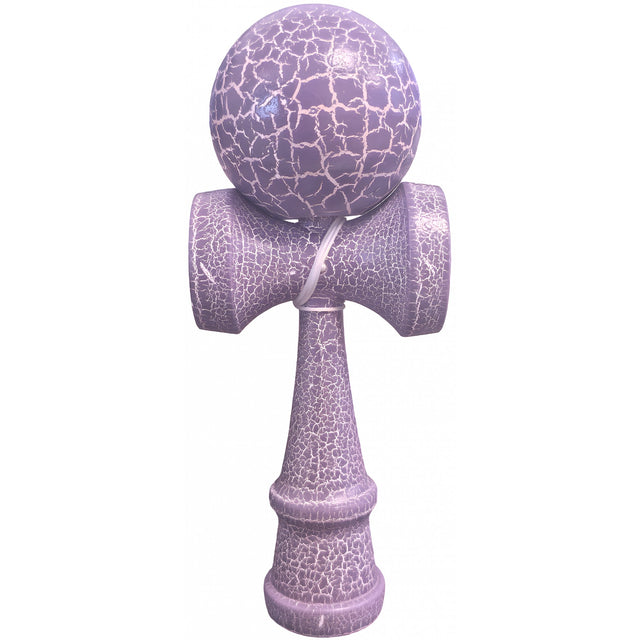 Kendama X Originala, Profesionala, Vivimall, Kendama Cracked, din Lemn – 18 cm, Lila/Alb - vivimall.ro