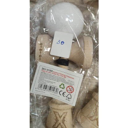 Kendama X Originala, Profesionala, Vivimall, Rubber Grip, Cupe Mari KING SIZE V3, Alb - vivimall.ro