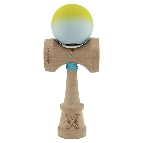 Kendama X Originala, Profesionala, Vivimall, Big Cups V3, Rubber Grip model Galben Verde - vivimall.ro
