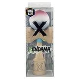 Kendama X Originala, Profesionala, Vivimall, Rubber Grip, Cupe Mari KING SIZE V3, Gaura in Baza, Rulment Metalic, din lemn 18 cm, Ata 55 cm, Gradient Roz/Alb/Gri - vivimall.ro