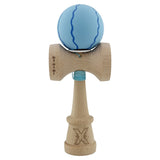 Kendama X Originala, Profesionala, Vivimall, Rubber Grip, Cupe Mari KING SIZE V3, Gaura in Baza, Rulment Metalic, din lemn 18 cm, Ata 55 cm, Special Albastru deschis - vivimall.ro