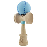 Kendama X Originala, Profesionala, Vivimall, Rubber Grip, Cupe Mari KING SIZE V3, Gaura in Baza, Rulment Metalic, din lemn 18 cm, Ata 55 cm, Special Albastru deschis - vivimall.ro
