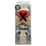 Kendama X Originala, Profesionala, Vivimall, Rubber Grip, Cupe Mari KING SIZE V3, Gaura in Baza, Rulment Metalic, din lemn 18 cm, Ata 55 cm, Bicolor Galben/Rosu - vivimall.ro