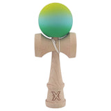 Kendama X Originala, Profesionala, Vivimall, Rubber Grip, din Lemn, 18 cm, Galben/Albastru/Verde - vivimall.ro