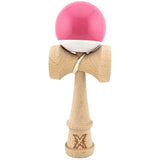 Kendama X Originala, Profesionala, Flippy, Rubber Grip, din Lemn, 18 cm,- Roz/Gri - vivimall.ro