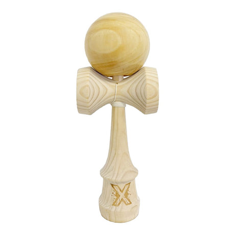 Kendama X Originala, Profesionala, Vivimall, SUPER BIG cu Cupe KING SIZE, Bila Super Sticky, Diametrul 17 cm, din Lemn, 52 x 20 cm, Natural Maro - vivimall.ro