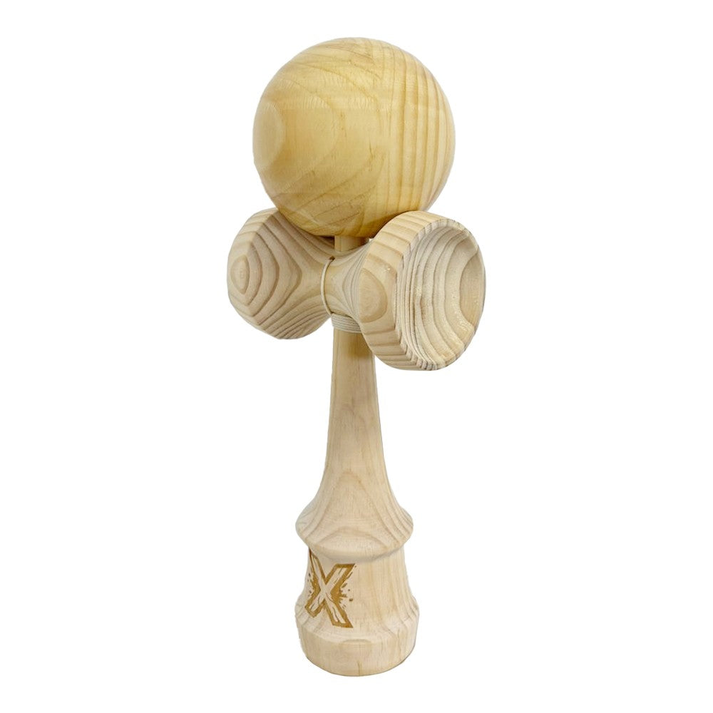Kendama X Originala, Profesionala, Vivimall, SUPER BIG cu Cupe KING SIZE, Bila Super Sticky, Diametrul 17 cm, din Lemn, 52 x 20 cm, Natural Maro - vivimall.ro