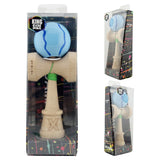Kendama X Originala, Profesionala, Vivimall, Super Sticky cu Cupe Mari KING SIZE V3, Gaura in Baza, Rulment Metalic, din lemn 18 cm, Ata 62/65 cm, Special Albastru deschis - vivimall.ro