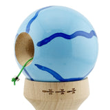 Kendama X Originala, Profesionala, Vivimall, Super Sticky cu Cupe Mari KING SIZE V3, Gaura in Baza, Rulment Metalic, din lemn 18 cm, Ata 62/65 cm, Special Albastru deschis - vivimall.ro