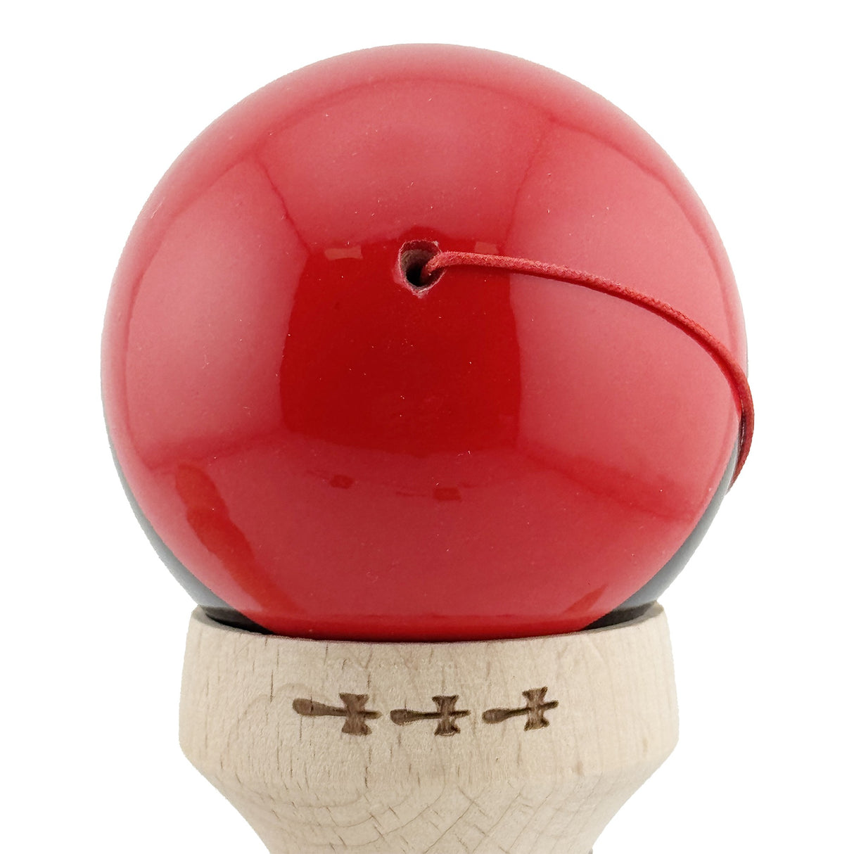 Kendama X Originala, Profesionala, Vivimall, Super Sticky cu Cupe Mari KING SIZE V3, Gaura in Baza, Rulment Metalic, din lemn 18 cm, Ata 62/65 cm, Rosu/Negru/Galben- - vivimall.ro