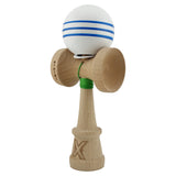 Kendama X Originala, Profesionala, Flippy, Super Sticky cu Cupe Mari KING SIZE V3, Gaura in Baza, Rulment Metalic, din lemn 18 cm, Ata 62/65 cm, Special Alb/Albastru - vivimall.ro