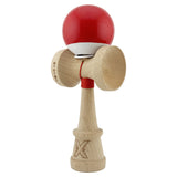 Kendama X Originala, Profesionala, Vivimall, Super Sticky cu Cupe Mari KING SIZE V3, Gaura in Baza, Rulment Metalic, din lemn 18 cm, Ata 62/65 cm, Bicolor Rosu/Alb - vivimall.ro