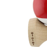 Kendama X Originala, Profesionala, Vivimall, Super Sticky cu Cupe Mari KING SIZE V3, Gaura in Baza, Rulment Metalic, din lemn 18 cm, Ata 62/65 cm, Bicolor Rosu/Alb - vivimall.ro
